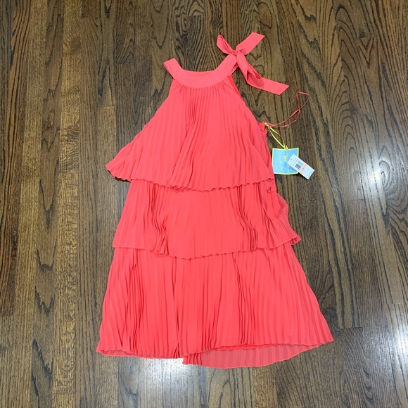 New CeCe Pleated Dress Ginger Pink Size 2 - Picture 3 of 12